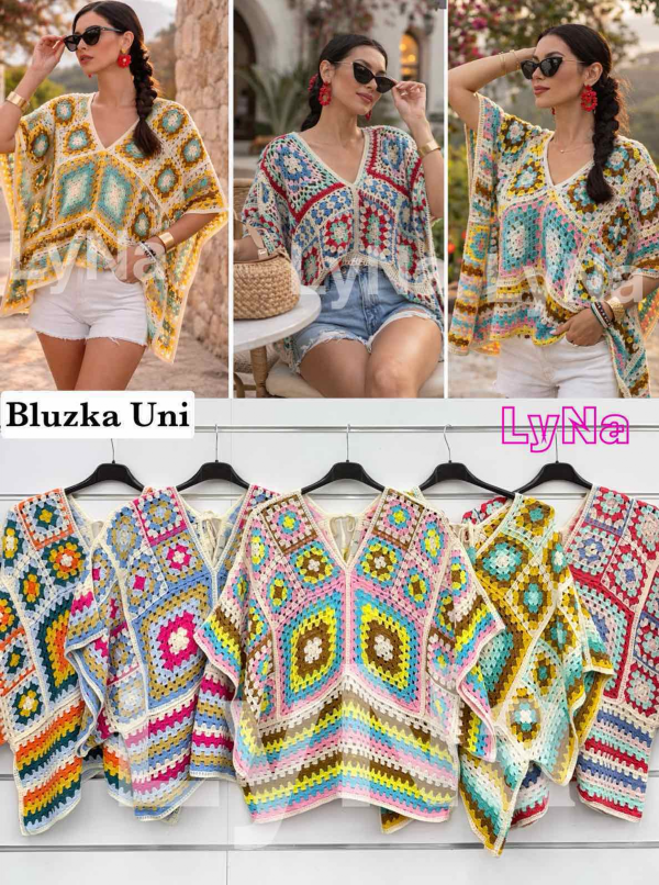 Bluzki damskie (Włoskie produkt) Roz Standard, Mix Kolor Paczka 5 szt