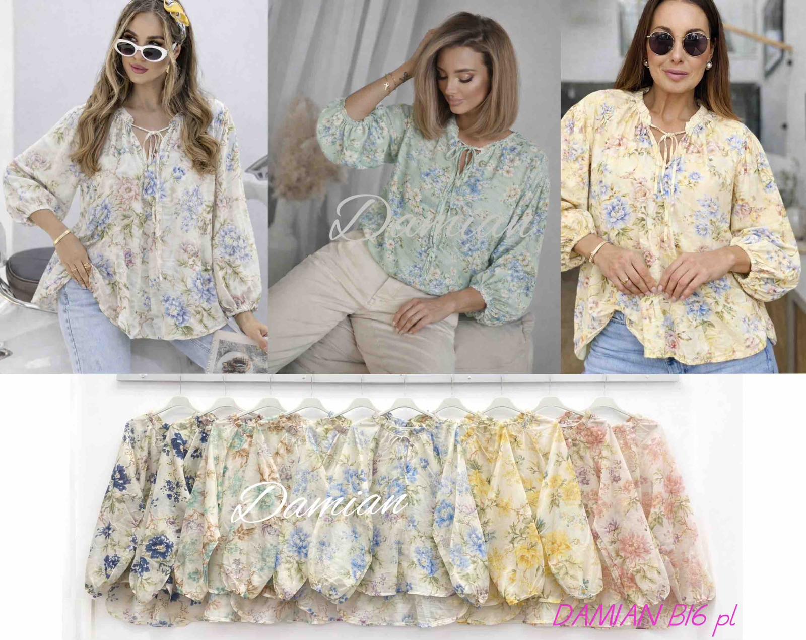 Bluzy damskie (Włoskie produkt) Roz Standard, Mix Kolor Paczka 5 szt