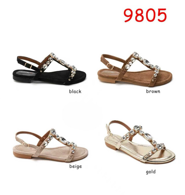 Sandały płaskie damskie Roz 36-41 / 12 par