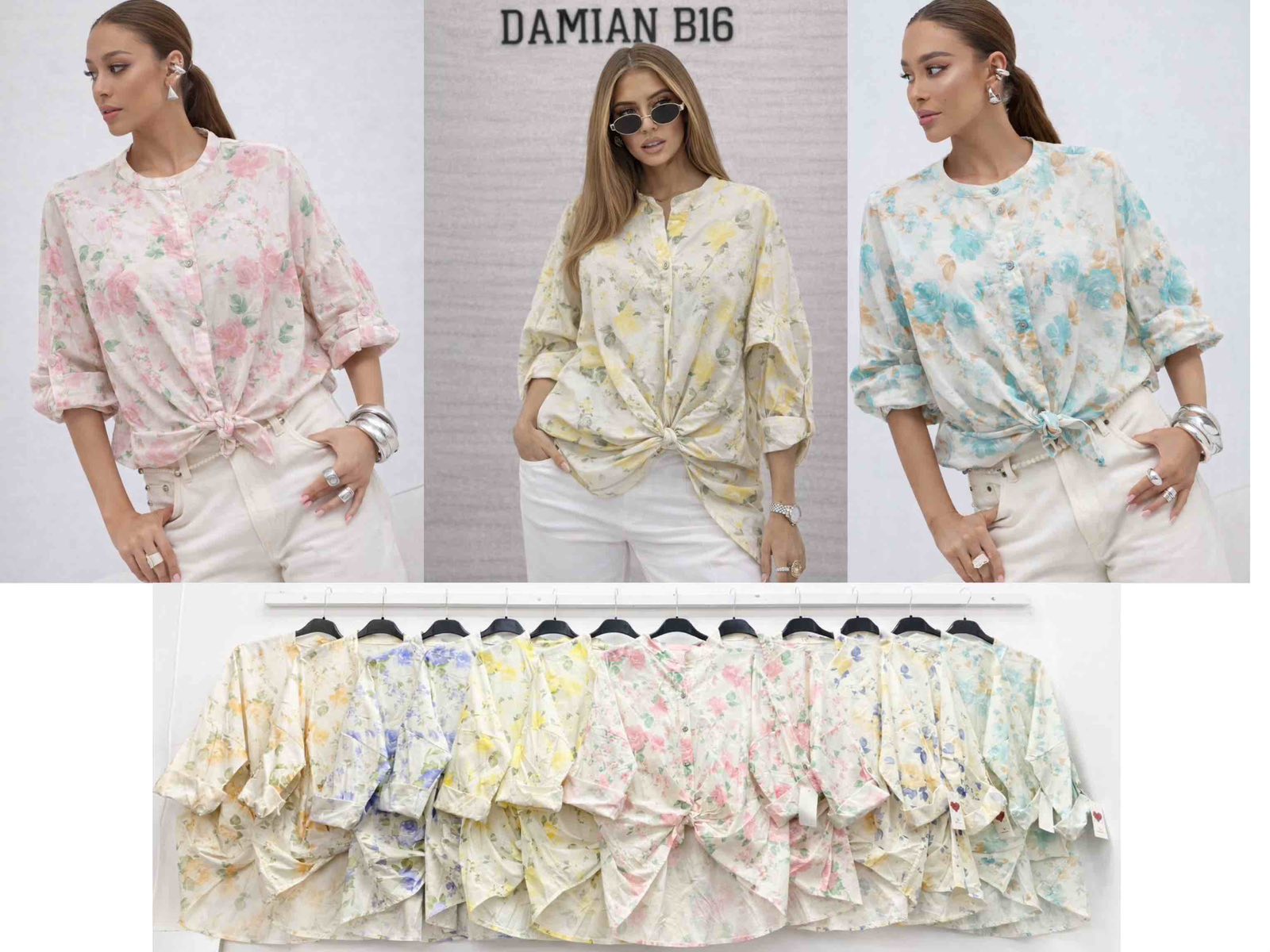 Bluzy damskie (Włoskie produkt) Roz Standard, Mix Kolor Paczka 5 szt 1