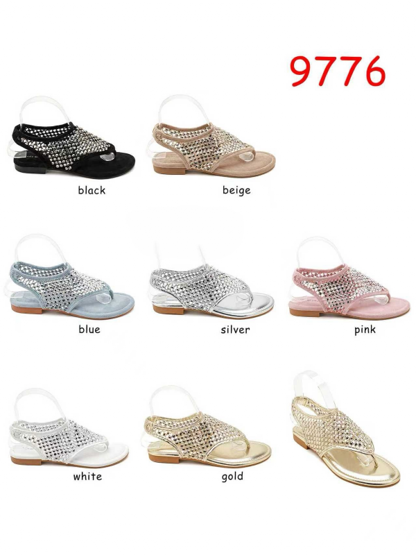 Sandały płaskie damskie Roz 36-41 / 12 par