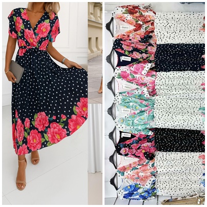 Sukienki damskie (Włoskie produkt) Roz Standard, Mix Kolor Paczka 5 szt