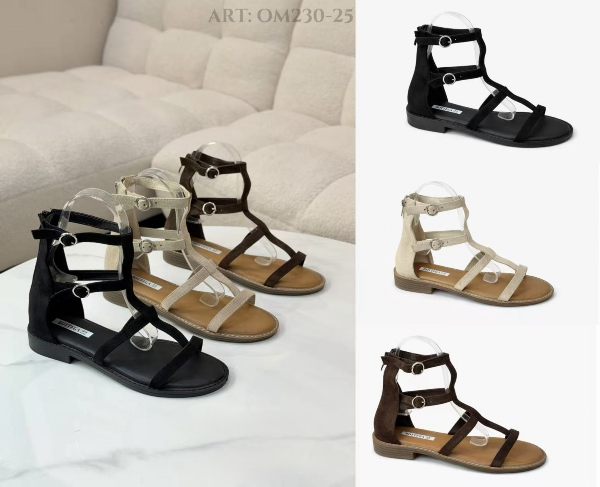 Sandały płaskie damskie Roz 36-41 / 12 par