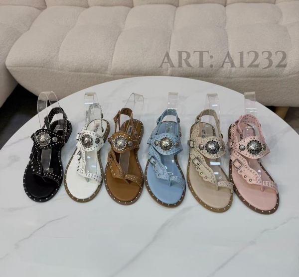 Sandały płaskie damskie Roz 36-41 / 12 par