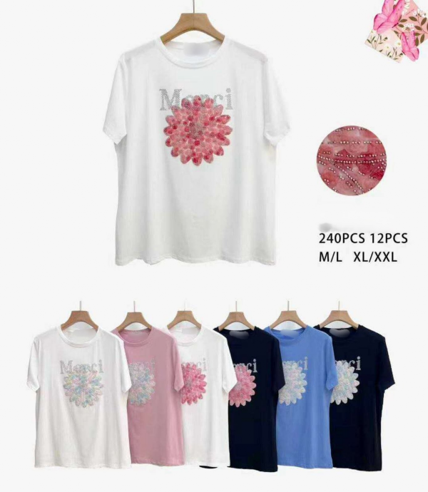 Bluzki damskie Roz M/L-XL/2XL, Mix Kolor Paczka 12 szt