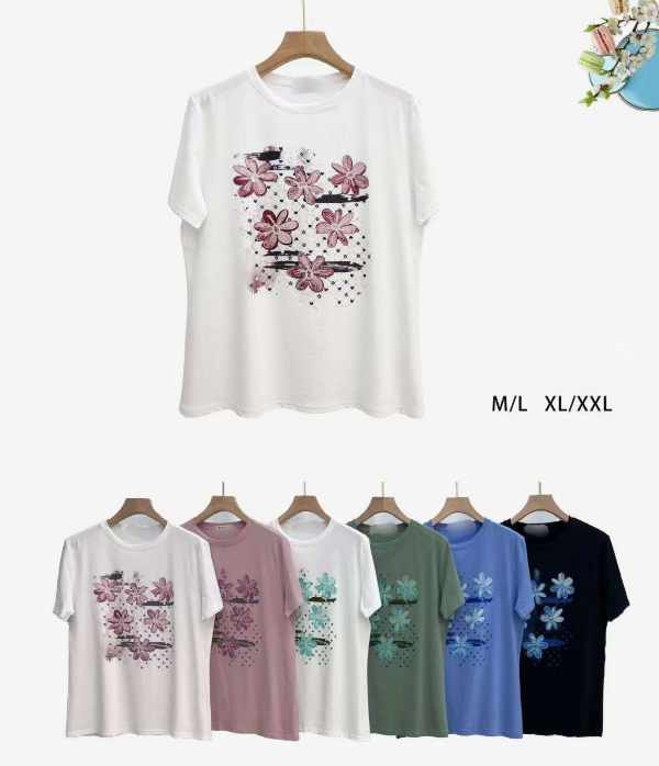 Bluzki damskie Roz M/L-XL/2XL, Mix Kolor Paczka 12 szt