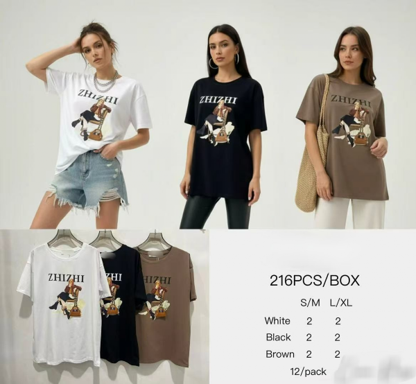 Bluzki damskie Roz S/M-L/XL, Mix Kolor Paczka 12 szt