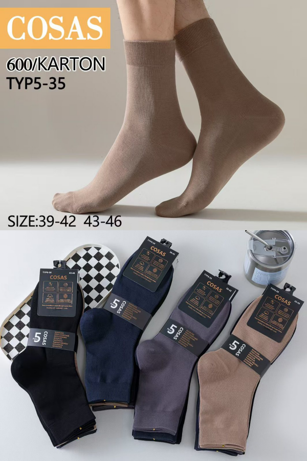 Skarpety męskie Roz 39-46, 1 kolor Paczka 40 szt