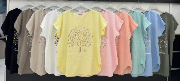 Bluzki damskie (Włoskie produkt) Roz Standard, Mix Kolor Paczka 5 szt