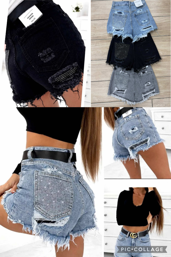 Szorty damskie jeansy Roz XS-XL, 1 Kolor Paczka 10 szt
