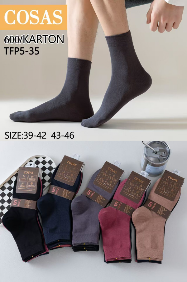 Skarpety męskie Roz 39-46, 1 kolor Paczka 40 szt 1