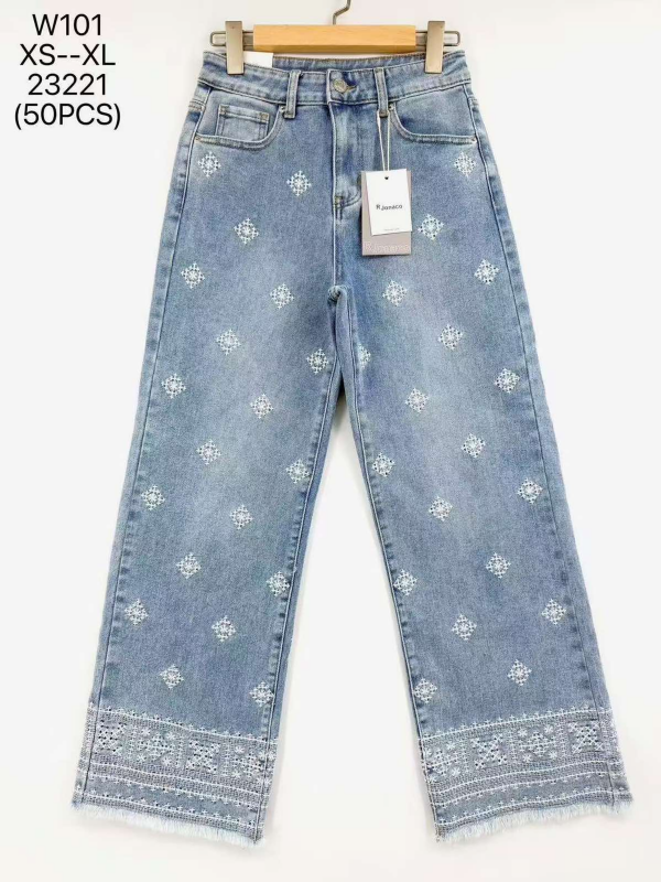 Spodnie damskie jeansy Roz XS-XL, 1 Kolor Paczka 10 szt