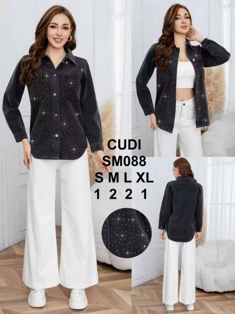 Kurtki damskie jeansy Roz XS-XL, 1 Kolor .Paczka 6 szt