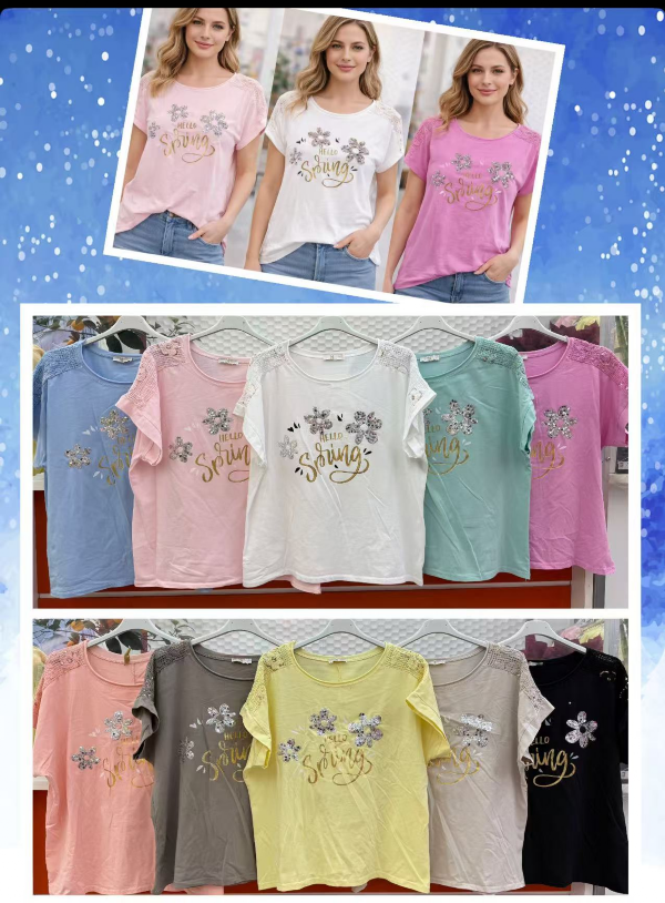 Bluzki damskie (Włoskie produkt) Roz Standard, Mix Kolor Paczka 5 szt