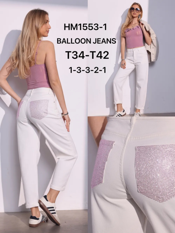 Spodnie damskie jeansy Roz 34-42, 1 Kolor Paczka 10 szt