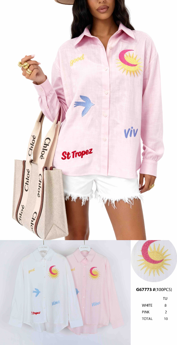 Koszule damska (Francja produkt) Roz Standard, Mix Kolor .Paczka 10 szt