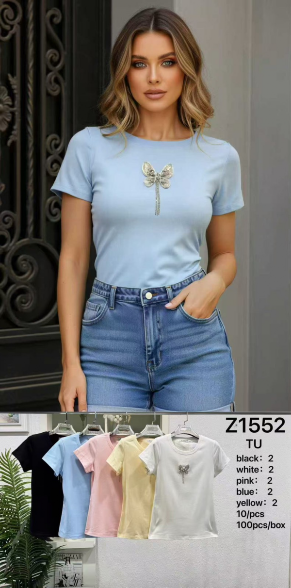 Bluzki damskie Roz Standard, Mix Kolor .Paczka 10 szt