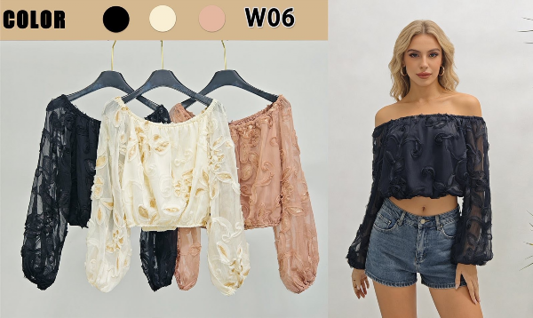 Bluzki damskie Roz Standard, Mix Kolor .Paczka 8 szt