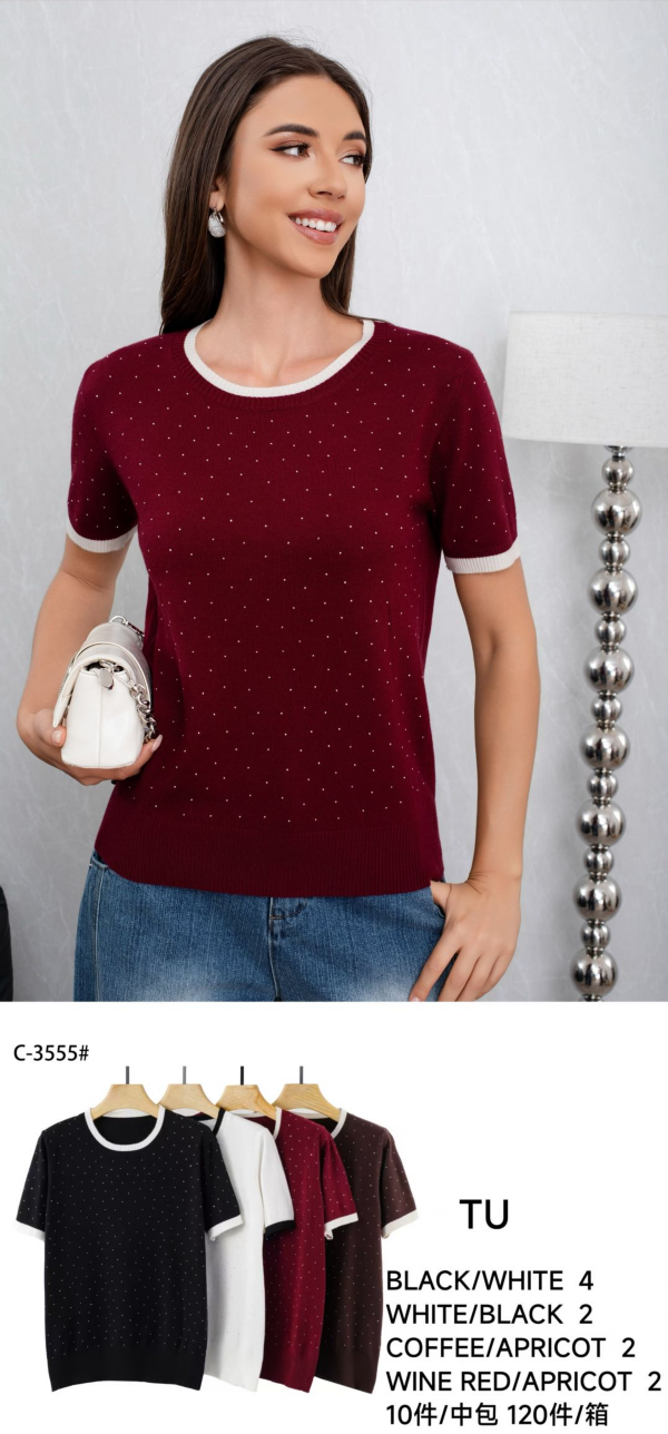  Bluzki damskie Roz S/M-L/XL , Mix Kolor .Paczka 10 szt