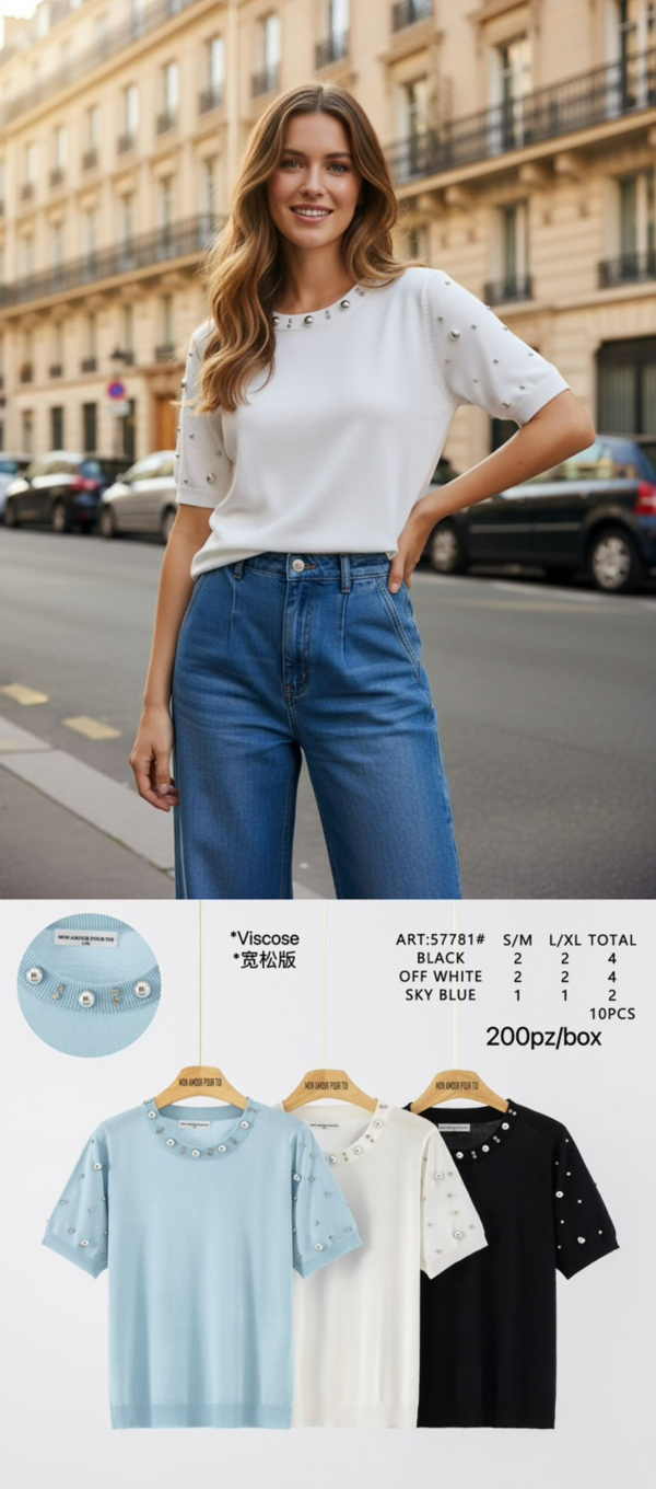  Bluzki damskie Roz S/M-L/XL , Mix Kolor .Paczka 10 szt