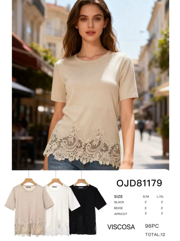  Bluzki damskie Roz S/M-L/XL , Mix Kolor .Paczka 12 szt