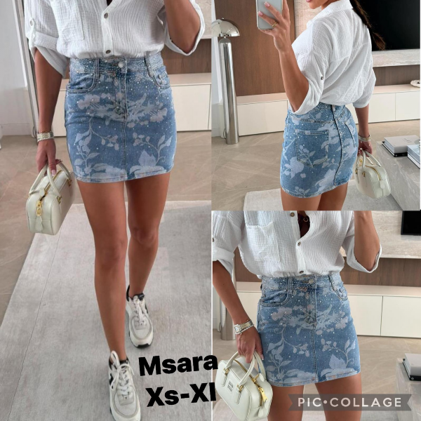 Spódnice damskie jeans Roz XS-XL, 1 Kolor .Paczka 12 szt