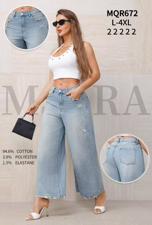 Spodnie damskie jeans Roz L-4XL, 1 Kolor .Paczka 10 szt