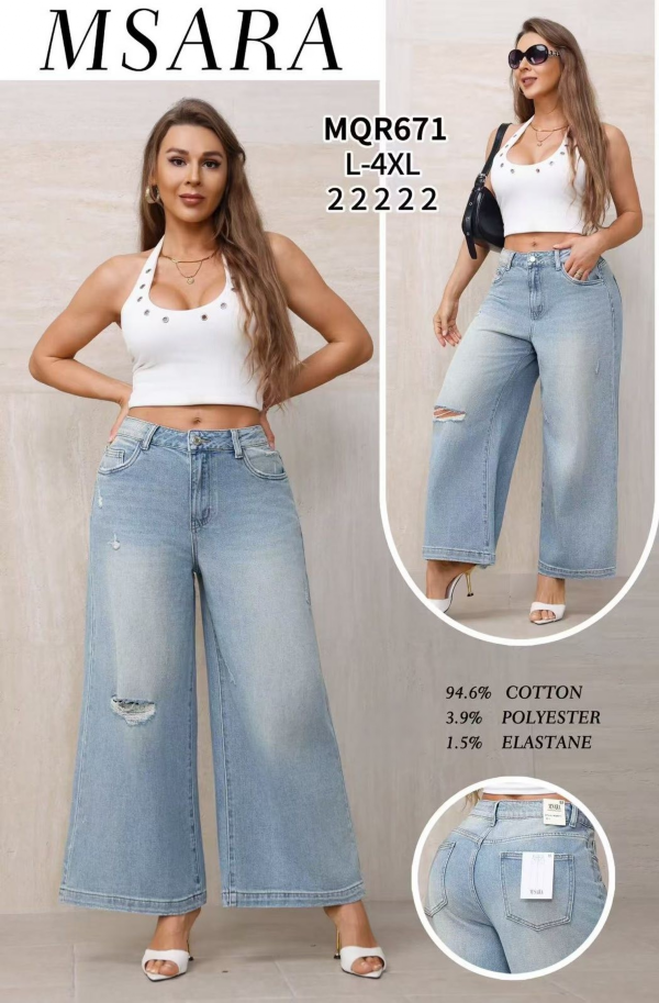 Spodnie damskie jeans Roz L-4XL, 1 Kolor .Paczka 10 szt