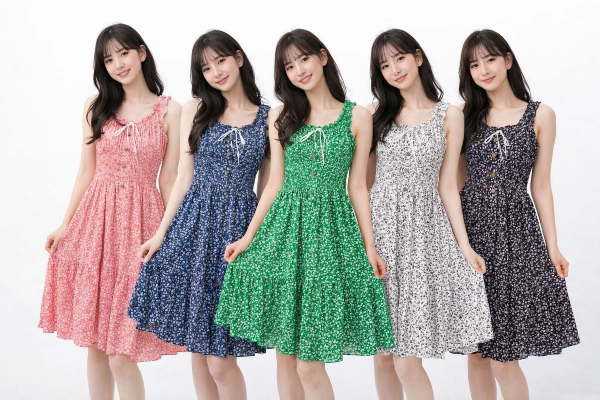 Sukienki damskie Roz M-2XL, Mix Kolor .Paczka 12 szt 1