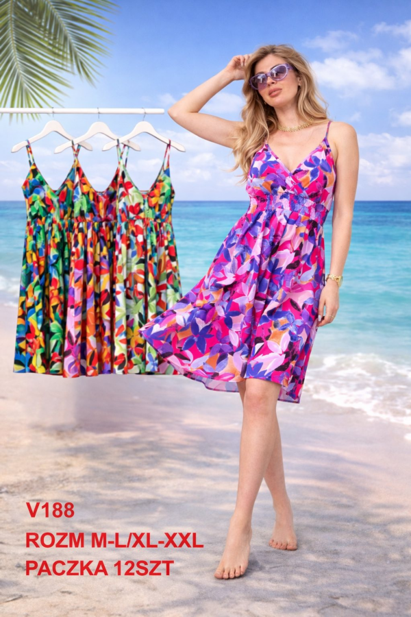 Sukienki damskie Roz M-2XL, Mix Kolor .Paczka 12 szt 1