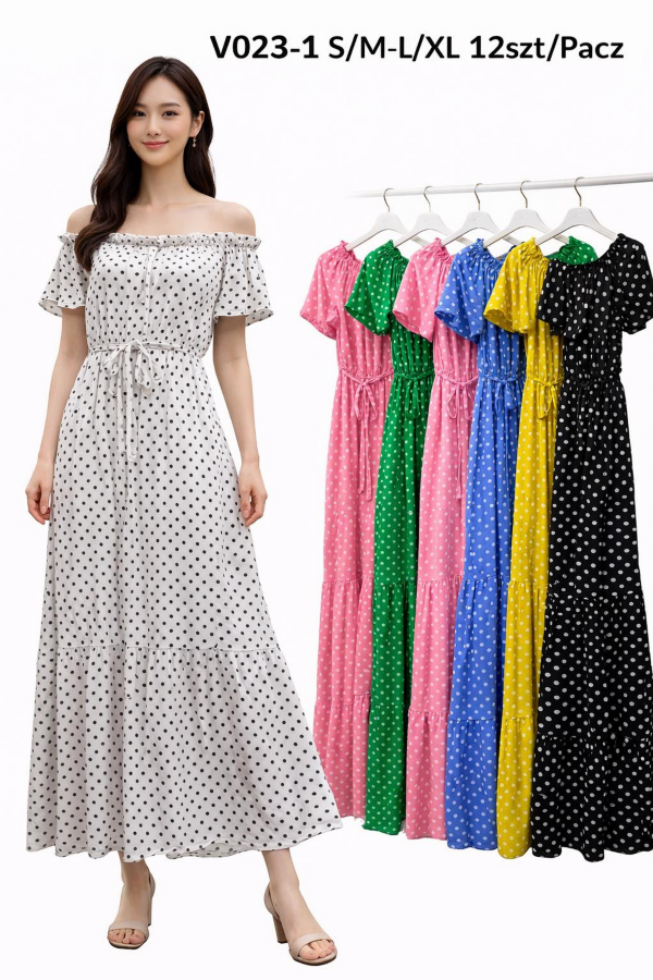 Sukienki damskie Roz S/M-L/XL, Mix Kolor .Paczka 12 szt