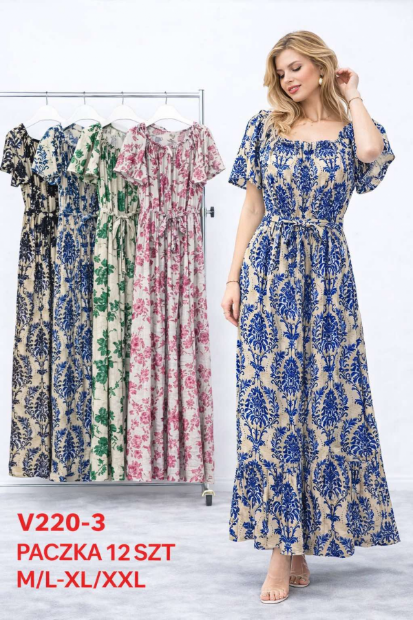 Sukienki damskie Roz M-2XL, Mix Kolor .Paczka 12 szt