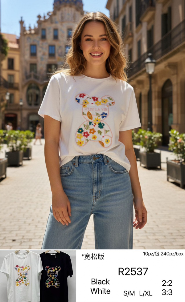 Bluzki damskie Roz S/M-L/XL , Mix kolor Paczka 10 szt 1