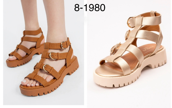 Sandały płaskie damskie Roz 36-41 / 12 par