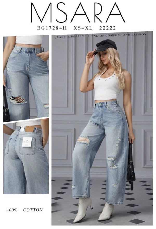 Spodnie damskie jeans Roz XS-XL, 1 Kolor .Paczka 10 szt