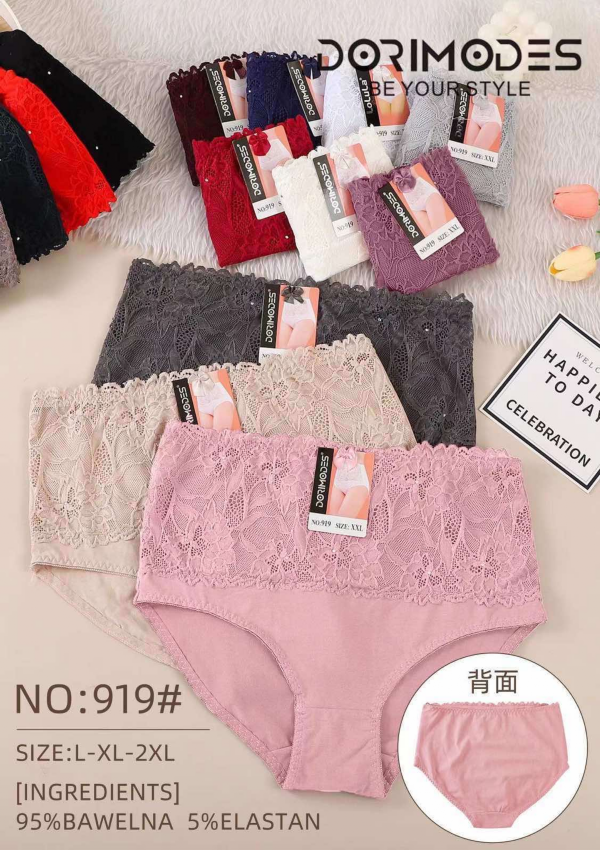 Majtki damskie Roz L-2XL, Mix kolor Paczka 24 szt