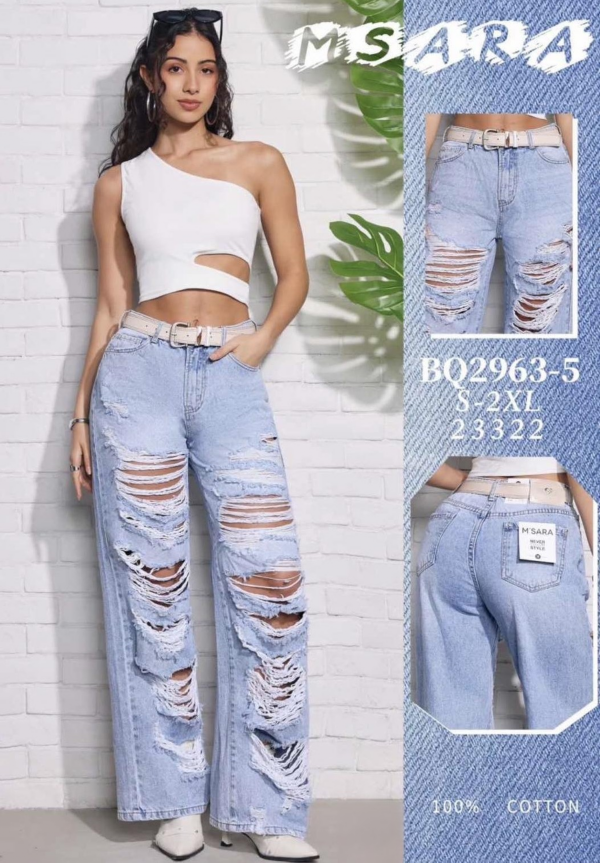Spodnie damskie jeans Roz S-2XL, 1 Kolor .Paczka 12 szt
