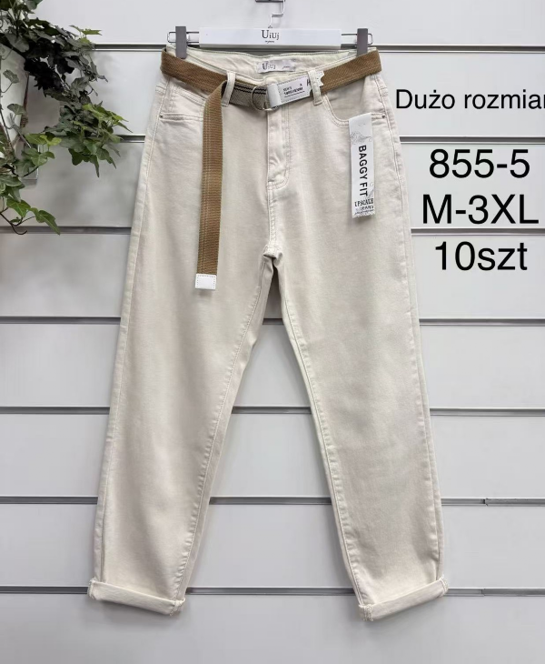 Spodnie damskie jeans Roz M-3XL, 1 Kolor .Paczka 10 szt