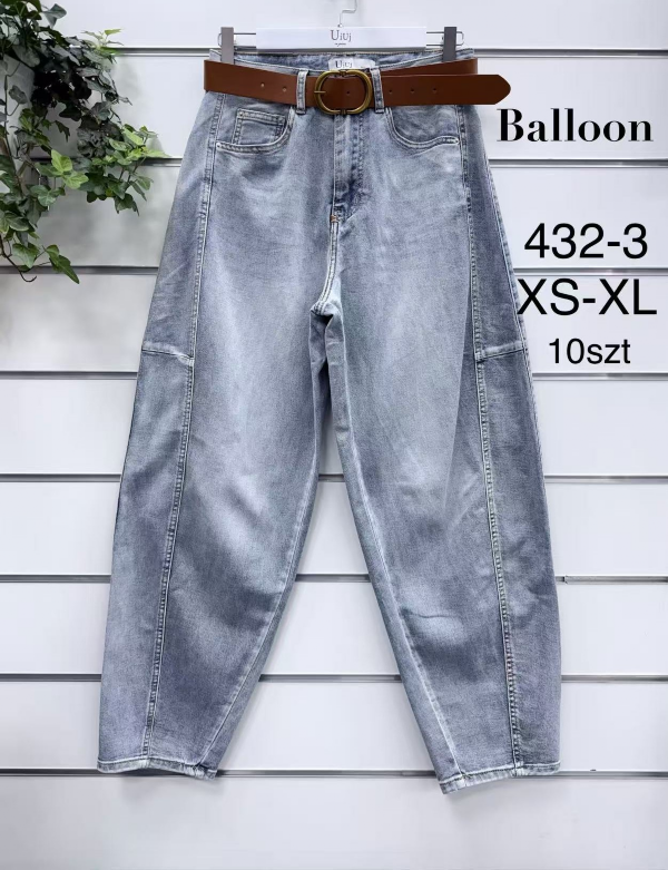 Spodnie damskie jeans Roz XS-XL, 1 Kolor .Paczka 10 szt