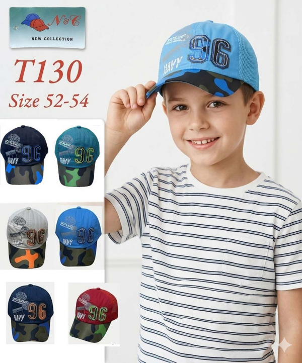 Czapka Chłopięca Roz 52-54, 1 kolor Paczka 12 szt