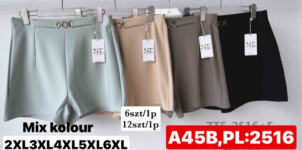 Szorty damskie Roz 2XL-6XL, Mix kolor Paczka 12 szt