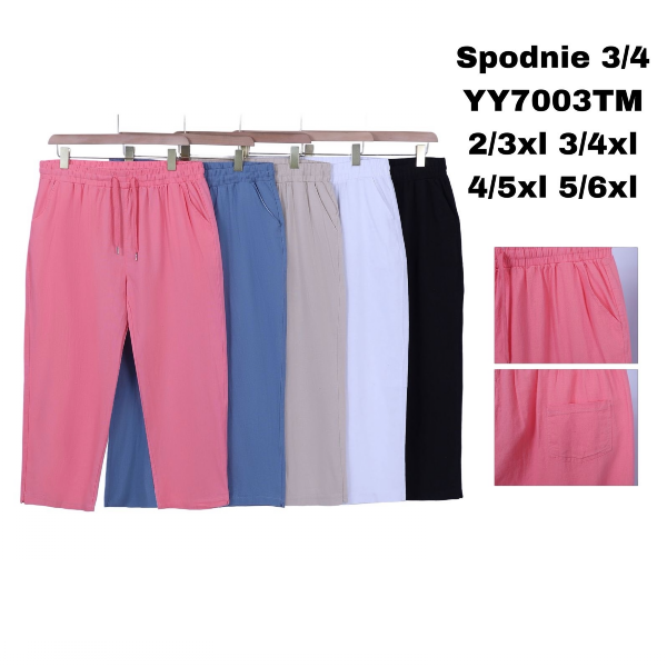 Spodnie damskie 3/4 Roz 2XL-6XL, Mix Kolor Paczka 12 szt