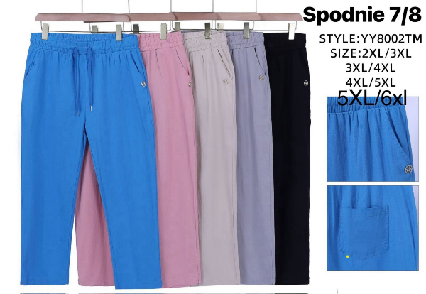 Spodnie damskie 7/8 Roz 2XL-6XL, Mix Kolor Paczka 10 szt