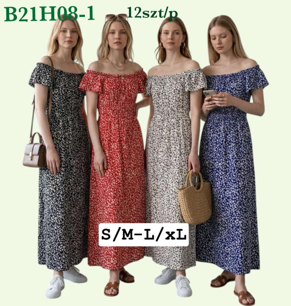 Sukienki damskie Roz S/M-L/XL , Mix kolor Paczka 12 szt