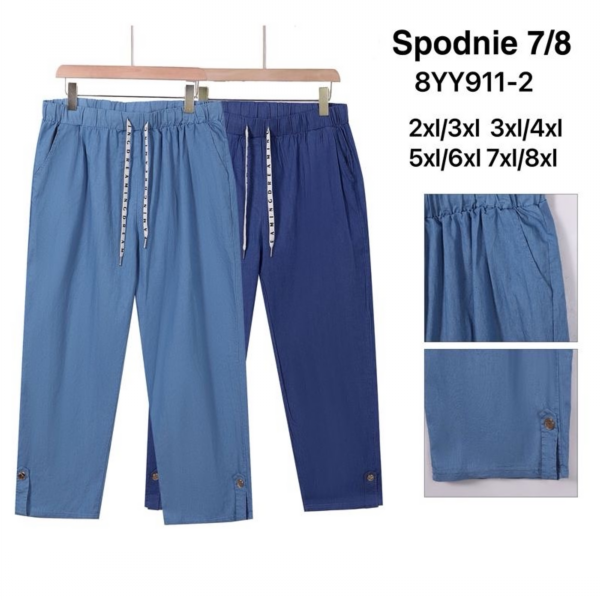 Spodnie damskie 7/8 Roz 2XL-8XL, Mix Kolor Paczka 10 szt