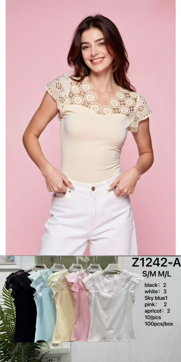 Bluzki damskie Roz S/M-M/L, 1 kolor Paczka 10 szt