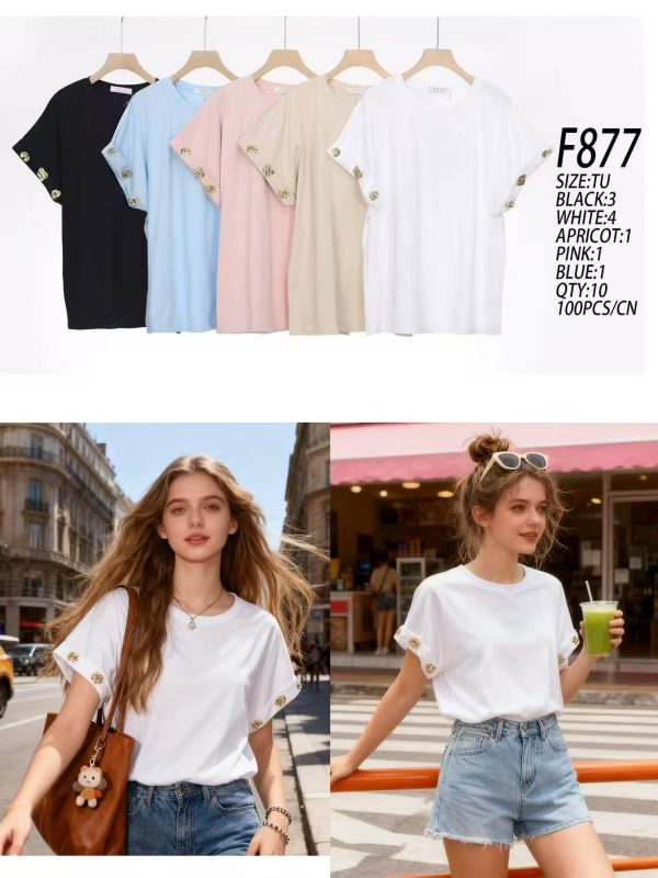 Bluzki damskie Roz Standard, Mix kolor Paczka 10 szt