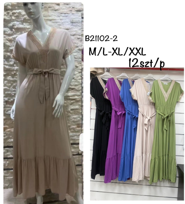 Sukienki damskie Roz M/L-L/XL , Mix kolor Paczka 12 szt