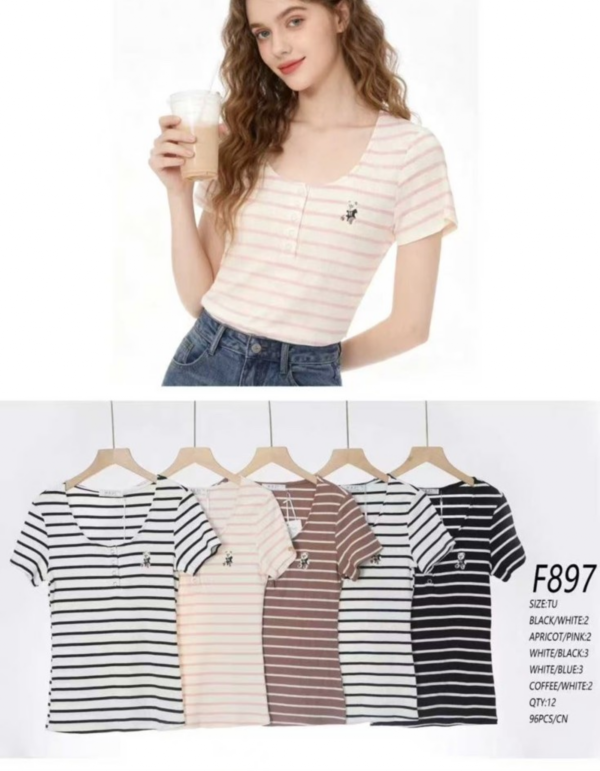 Bluzki damskie Roz Standard, Mix kolor Paczka 12 szt