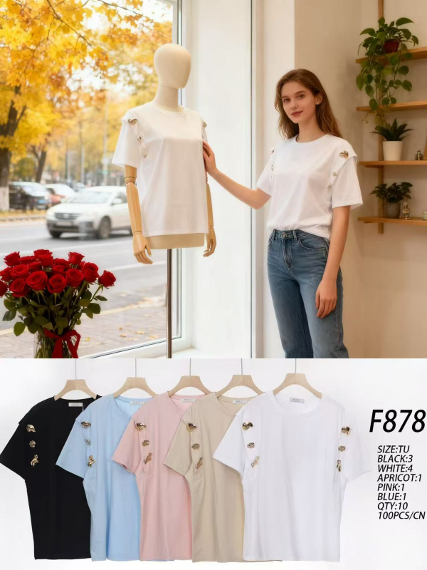 Bluzki damskie Roz Standard, Mix kolor Paczka 10 szt 1